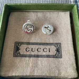 Gucci G interlocking stud earrings